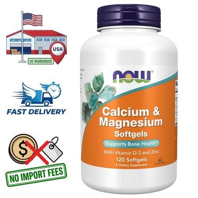 Calcium Magnesium Zinc 1025mg + Vitamin D3 400 IU | 120 Softgels | 60 Day Supply