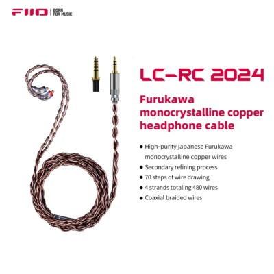 FiiO LC-RC 2024 headphone MMCX cable High-Purity silver-plated