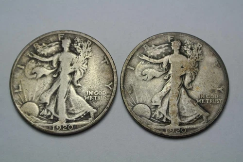 1920 & 1920-S Walking Liberty Half Dollars, Fine+ Condition - C4276