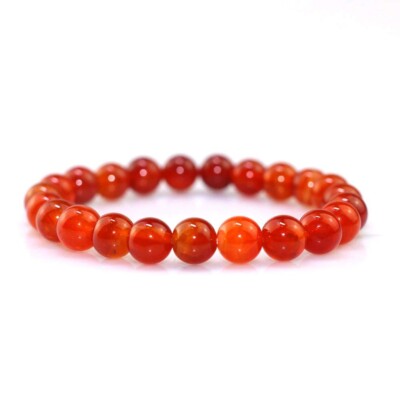 Red Carnelian Stone Bracelet 8MM Beads for Men and Women
