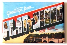 Greetings from Plattsburg New York FRIDGE MAGNET travel souvenir "style B"