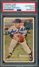Pedro Ramos Signed 1957 Topps Card #326 Milwaukee Braves PSA/DNA 184165