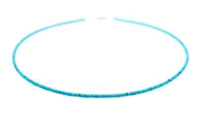 Minimalist 3mm Arizona Turquoise Necklace Choker Micro Thin Sleek Lightweight