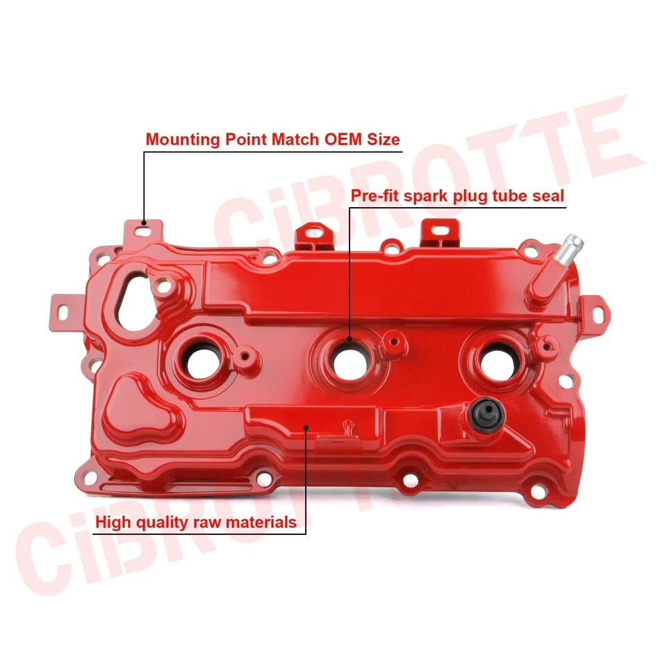 Cubierta de válvula de motor de aluminio con juego de juntas derecha y derecha para 09-14 Nissan Murano Foto 4 de 4