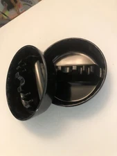 Cendrier Black Round 5" Cigarette/Cigar Ashtray Used Burn Marks 2 Pcs