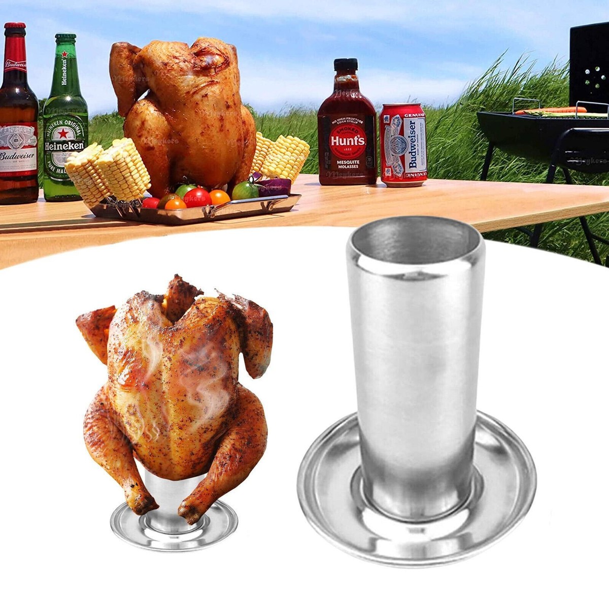 1x Chicken Roaster Rack Beer Can Chicken Holder BBQ Grills Chef Supplies
