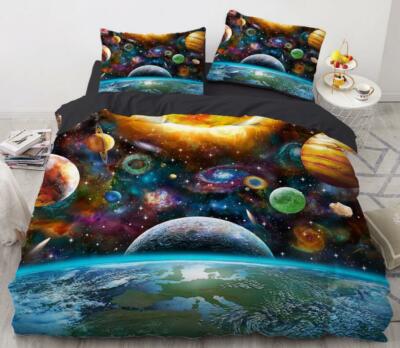 3D Planet Universe ZHUA357 Bed Pillowcases Quilt Duvet Cover Set Queen King Zoe