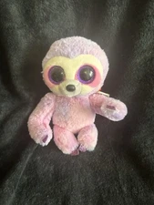 Ty Beanie Boo Dreamy Sloth Pink Purple 9" Stuffed Animal Toy with Tags Plush