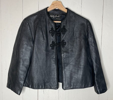 Vintage Women’s Black Leather Jacket Billy Lewis Short Dressy Sz Small