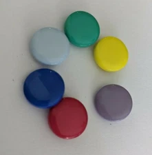 Shiny Round Plastic Button - 13mm  / 1/2 inch - Dill Buttons (Choose Color)