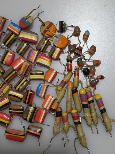 Assorted Lot of 90 Mullard Tropical Fish Capacitors - Picture 3 of 11