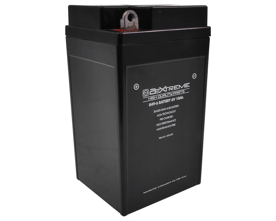 Battery B49-6 AGM 6V 10Ah Fits BMW R 25/3 R 50 /2 R50 S R 51 R 60 69 Vespa - Image 3 of 4