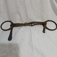 Vintage Antique Horse TWISTED WIRE SNAFFLE BIT RUSTED