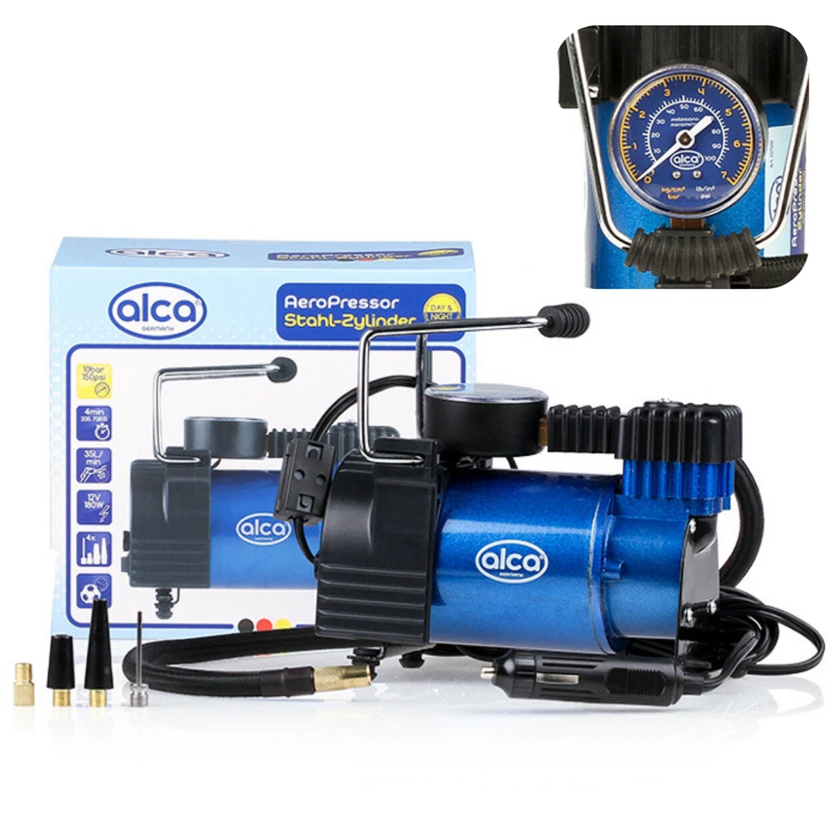 12V Air Compressor 7 Bar 100 Psi 180W Inflator Car Motorhome Led Gauge 227500
