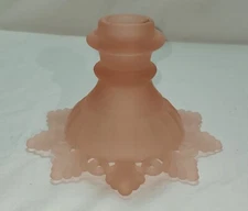 Vintage Westmoreland Pink Satin Candle Stick Holder Ring & Petal Pattern