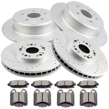Ceramic Brake Pads And Rotors Front Rear For Lexus SC430 Base 4.3L 2002-2010