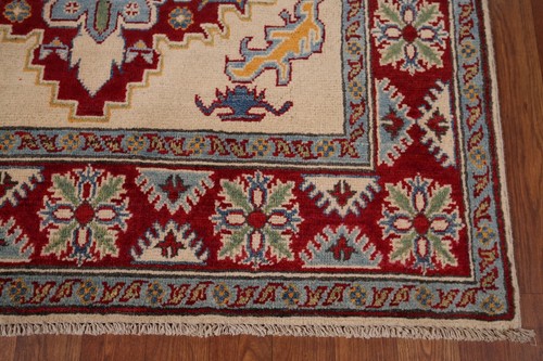 South-western Kazak Wool Rug: Handmade Traditional Patterns 4x7 ft - Picture 7 of 20