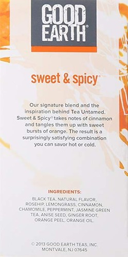 Good Earth Herbal & Black Tea, Sweet & Spicy, 18 Count Tea Bags - Picture 2 of 4