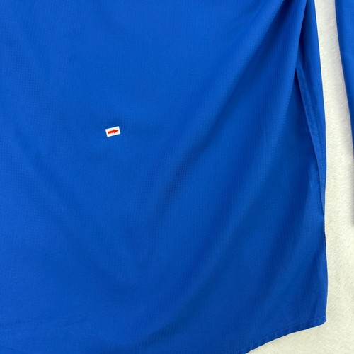 Drake Mens Sol Shield Button Shirt Sz L Bright Blue Vented Roll Tab Fish Outdoor - Picture 21 of 21