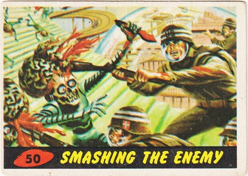 1962 Topps Mars Attacks #50 Smashing the Enemy — TAG (grade unconfirmed)