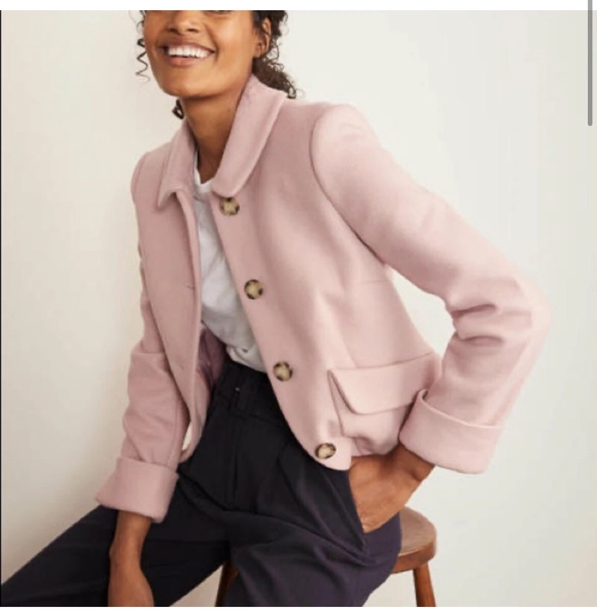 Pink wool best sale peacoat