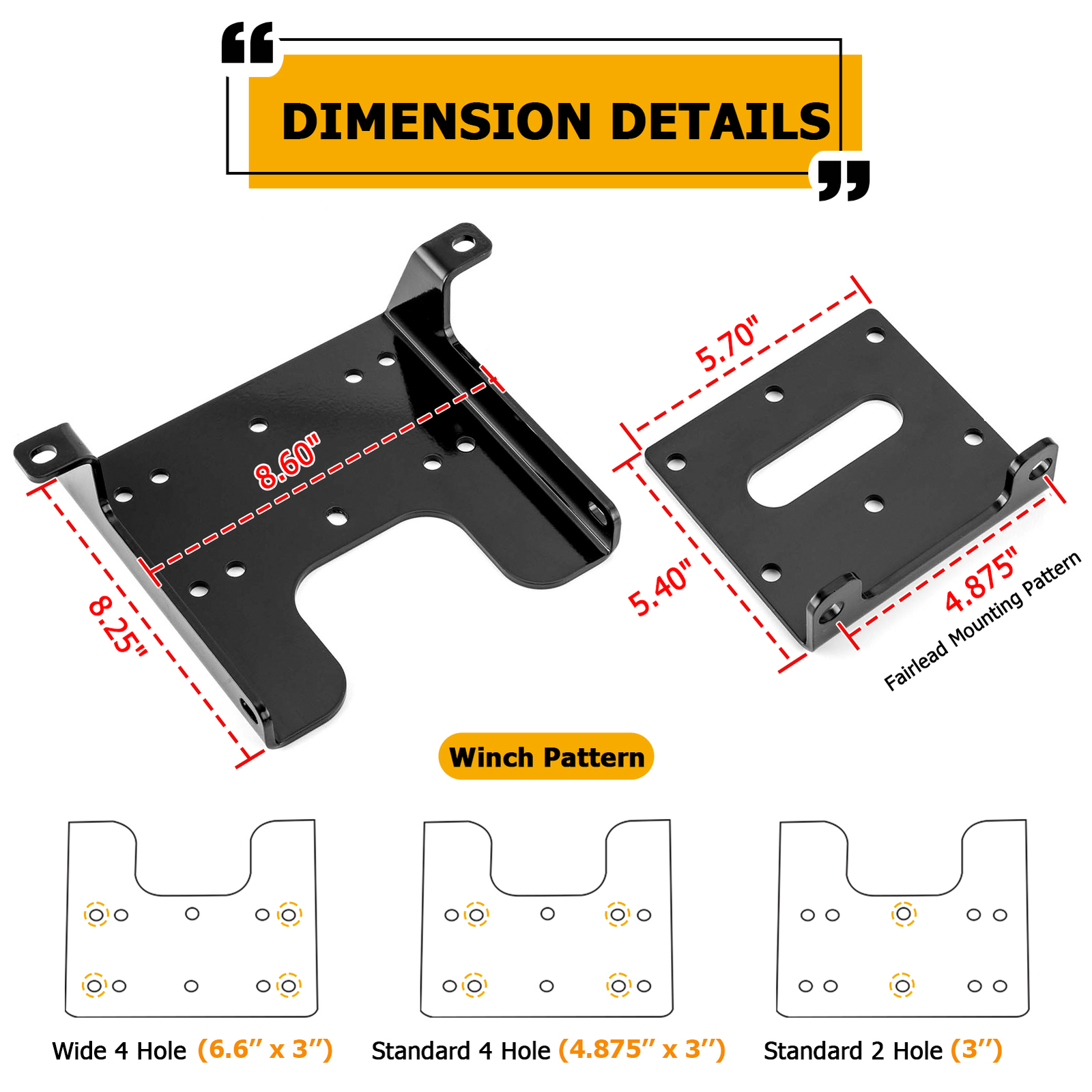 WEISEN Steel Winch Mounting Bracket Kit For Can-Am Commander Max 800 1000R 15-20