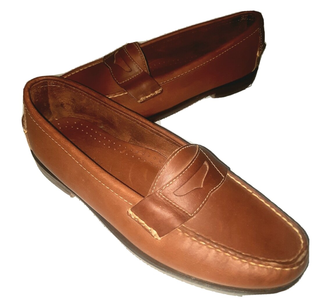 Cole Haan Brown Leather Pinch Penny Loafers 12 E.  Very good used condition! COLE HAAN Hand Sewn PINCH Brown Leather PENNY LOAFERS Seven  main image 3