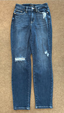 Judy Blue Jeans Womens 0/24 Boyfriend Fit Distressed Stretch Y2K Whiskered Denim