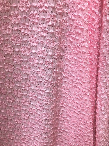 TESSUTO PIZZO ELASTICIZZATO FLOREALE RICAMATO MORBIDO ROSA (60 in.) Venduto da cantiere - Foto 3 di 10