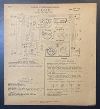 Auto Electric Schematic 1950 Ford Model OBA Vee Eight