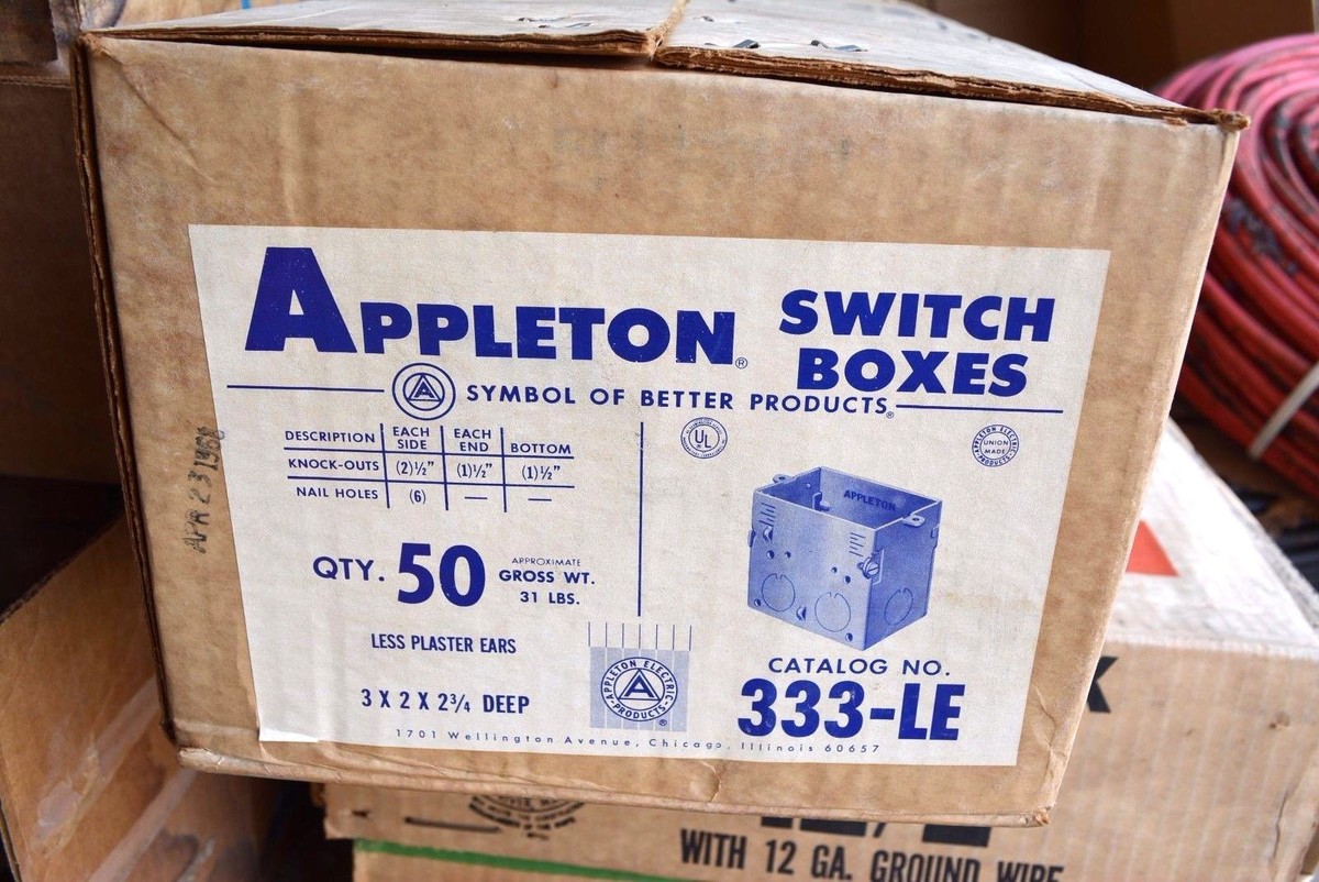 8-PK Electrical RECTANGLE STEEL Switch Box No Ears 3x2x2.25 NEW Appleton 333 -LE