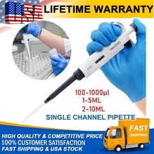 Autoclavable Single Channel Pipette Adjustable Volume Lab Micropipette Pipettors