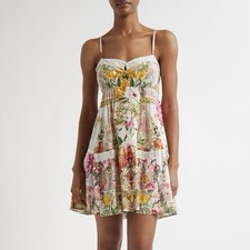 Camilla Short Pintuck Dress Size M Medium AU12 US8 Egyptian Rose Pockets Floral