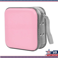 48 Capacity Car CD Case Holder, Hard Plastic Non-Woven Fabric Zipper,Color: Pink