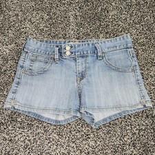 Y2k Vintage Old Navy Ultra Low Waist Jean Shorts, Women's Sz 6, Lightwash, 2000s