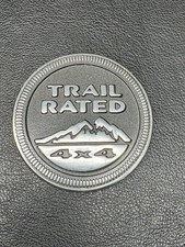 Jeep Chrome And Gray Trail Rated Badge Emblem For Certain Jeeps Used