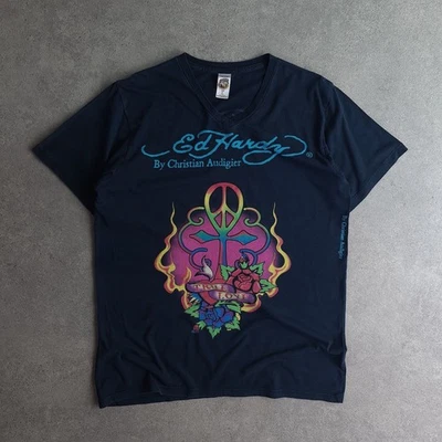 Y2K Ed Hardy True Love V-Neck T-Shirt - Image 1 of 4
