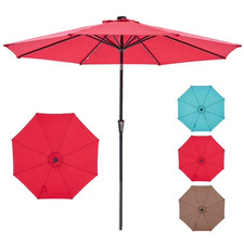 anda patio umbrella Wooden 13ft 8-Rib with Weighted Base Top Seller 6-Piece Metal Outdoor Dining Color:Game Royal/White subtle contrast welt
