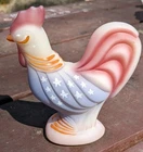 Fenton Patriotic Rooster Figurine Red White Blue Satin Glass USA Stars Buskirk