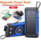 900000mAh Magnetic Solar Power Bank Wireless Charger With Cables for Cell Phones