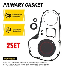 2Set Gasket Seals For Harley-Davidson 1999-2006 FLH/T Twin Cam Bagger Touring EA