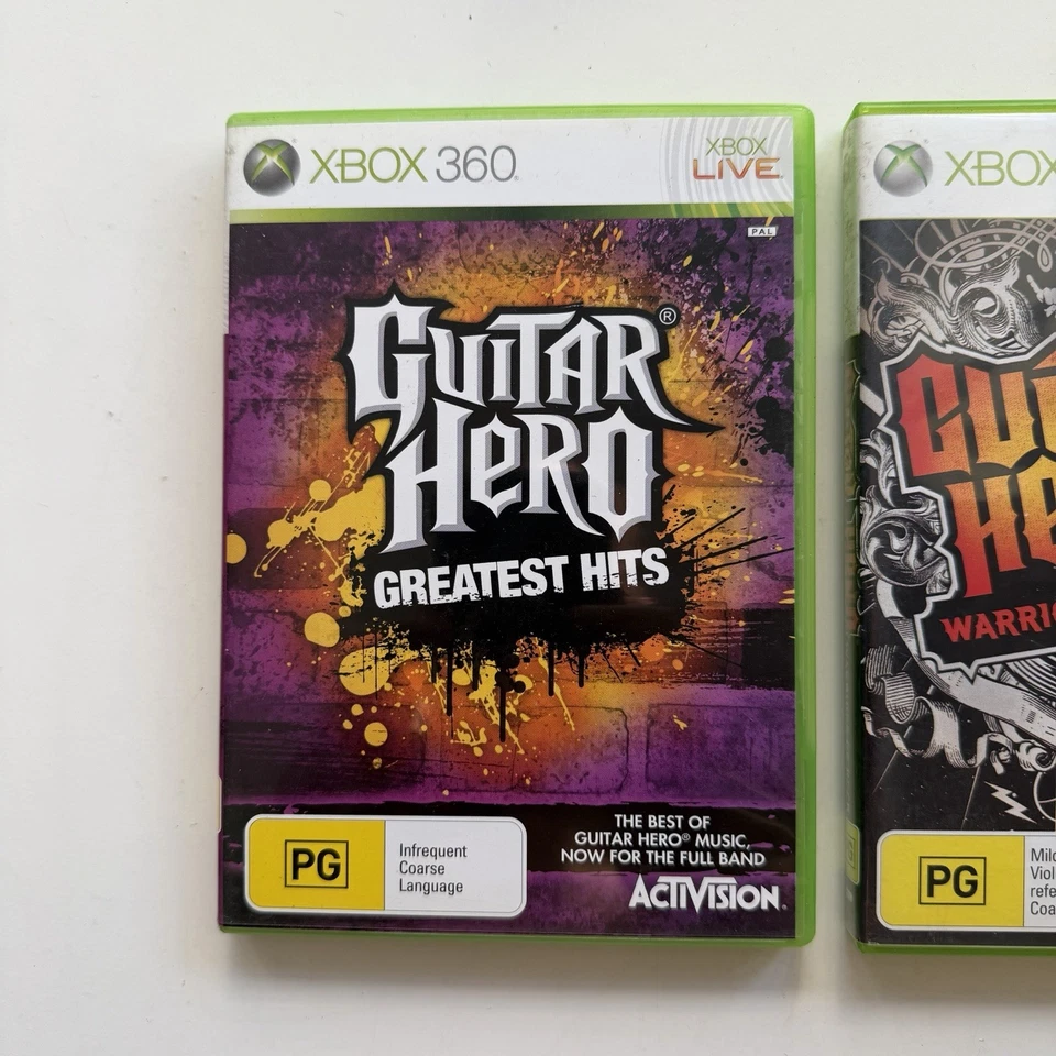 Guitar Hero Xbox 360 Juegos Grandes Éxitos y Guerreros del Rock Excelente Estado Foto 2 de 4