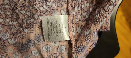 Womens PINK ROSE coral navy blue floral sundress LARGE retro 90s dress western - Picture 5 of 5