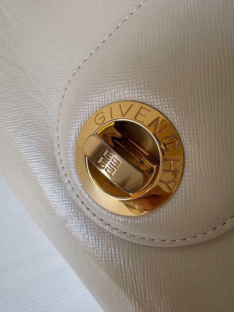 Givenchy leather band vintage bag beige used thumbnail 9
