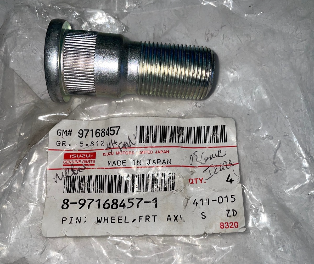 GENUINE ISUZU NPR, NQR 8-97168457-1L WHEEL STUD FRONT AXLE | eBay