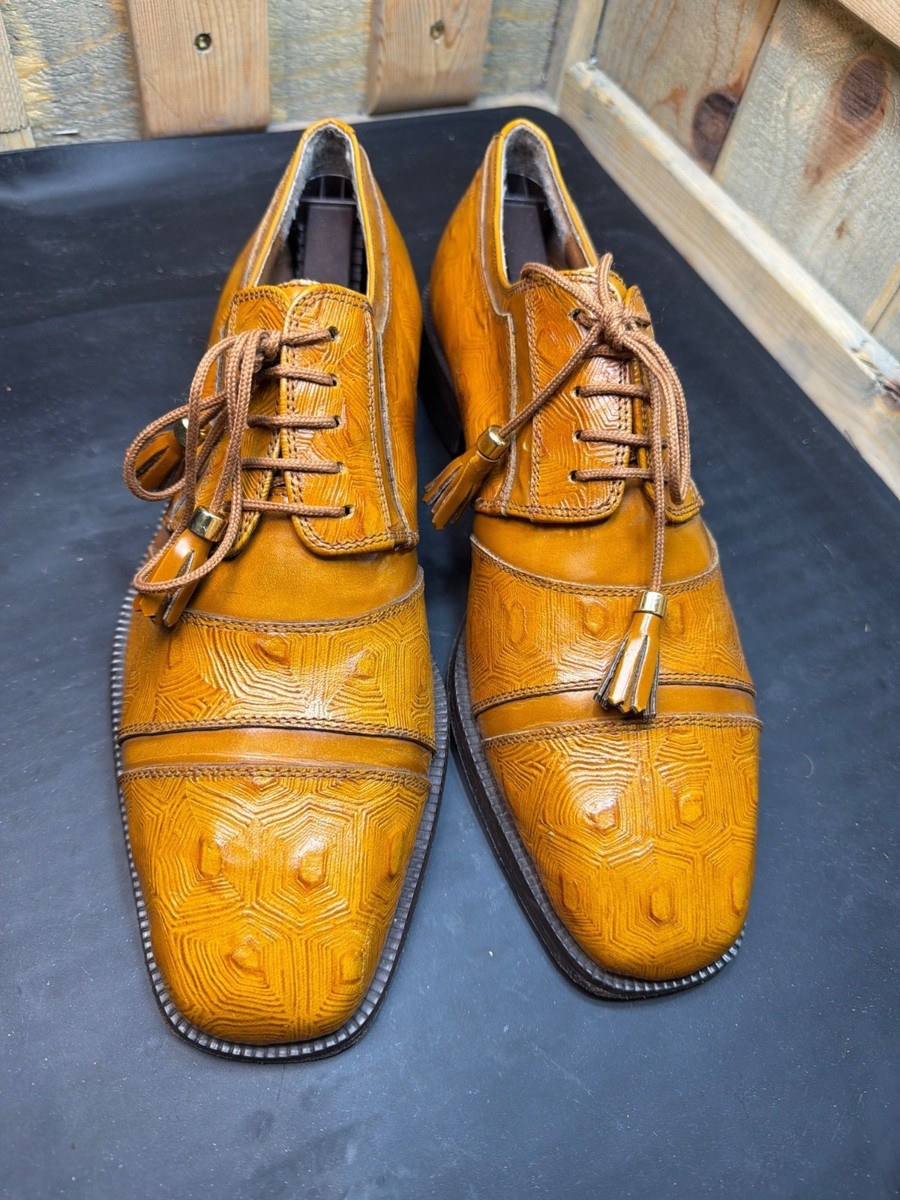 Marco Vicci Baby blue leather lace up dress shoes with gold accents men size‎ 9 marco vicci products for sale | eBay main image 4