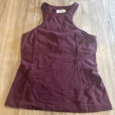 Outdoor Voices Maroon Striped Workout Athletic Gym Tank Medium