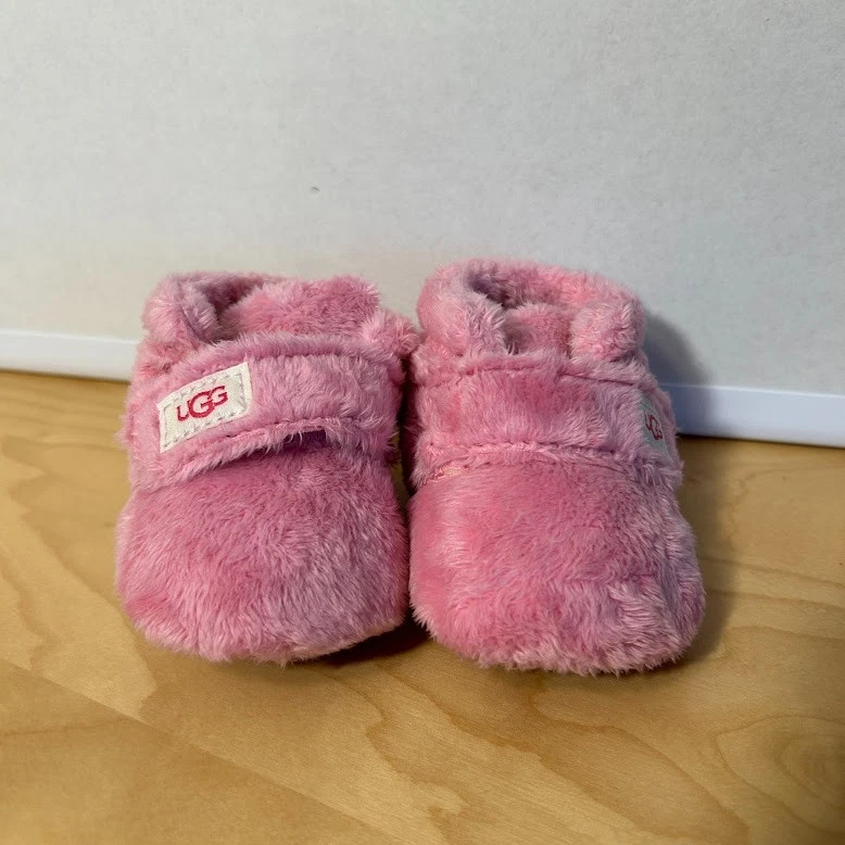 UGG Infants Bixbee Fleece Boots Pink Faux Fur Rubber Sole 2/3 6-12M Baby - Image 3 of 4