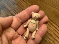 Dollhouse Miniature Porcelain Jointed Bear - 1 3/4  