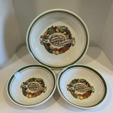 La Cucina Italian Pasta Large Serving Bowl & 2 Individual Bowls Italy